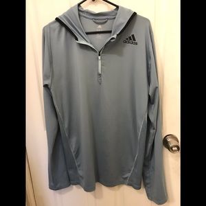 Men’s Adidas Climalite 1/4 zip long sleeve hoodie